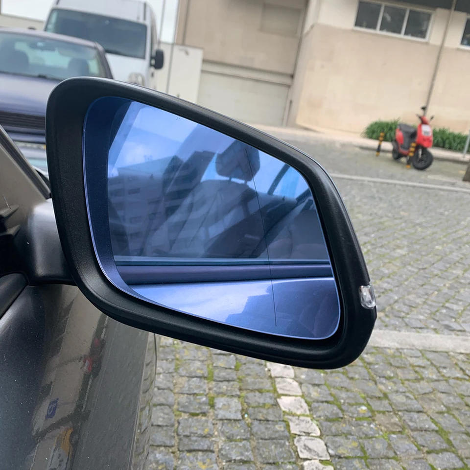 Wing Mirror Glass For BMW 1 2 3 4 5 6 7 Series F10 F20 F11 F01 F02 F30 F31 F46 F48 Set Driver Passenger Door Side Wing Mirror Glass Heated Blue