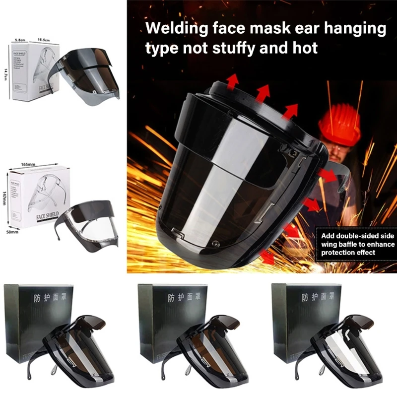 Comfortable Fit Welding Protector with Wide Viewing Angles PC Welding Cover Full Face Protections Comfortable Wear M4YD