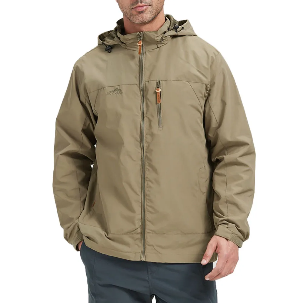 Outdoor Jacket for Men Camping Hiking Climbing Hooded Winproof Waterproof Slim Fit Outwear Zipper Breatable Fashion Jackets
