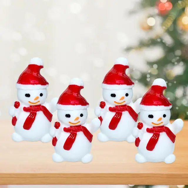 HOMSFOU 10pcs Mini Accessories Xmas Ornament Mini Christmas Ornaments  Christmas Miniature Snowman Adorable Tiny Snowman Christmas Party Supplies  Mini