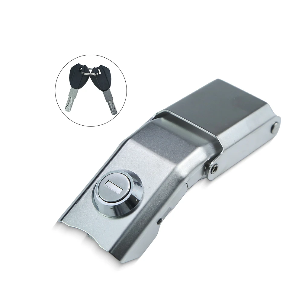 유니버설 304 스테인레스 스틸 오토바이 테일 박스 잠금장치(키 2개 포함), 1.8mm 두께의 스쿠터 EV 러기지 케이스용 자동 잠금장치