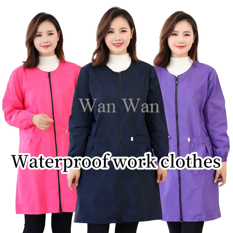 Dog Grooming Uniform Pet Groomer Waterproof Gown Hairdressing Work Clothes Beauty Salon Robe Hairdresser Uniforms Women Y0716 Pet Grooming Smock