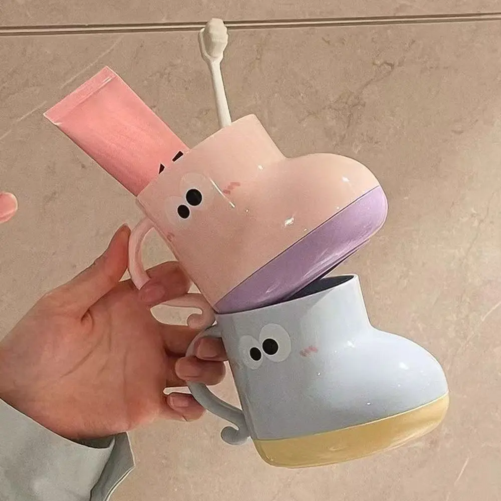 Cartoon Big Eyes Expression Mouthwash Plastic Brushing Toothbrush Cup Bathroom Accessories_voghion.com