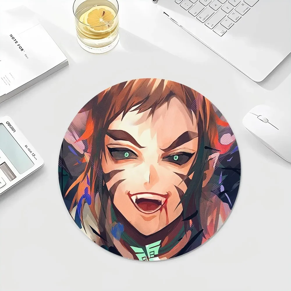 D-DemonS S-Slayer Non-slip Round Office Computer Desk Mat Table Keyboard Big Mouse Pad Laptop Cushion Non-slip for PC Gamer 4