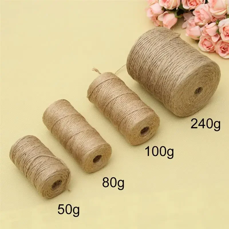 Natural Jute Rope 1.5mm Vintage Handmade DIY Macrame Crochet String Forest Series Wrapping Decorative Gift Packaging Binding jute rope