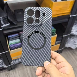 Sleek Carbon Fiber Pattern Ultra - Thin Business Case with Magnetic Charge and Anti - Drop Protection for Oppo Find X7 (Black Silver)
