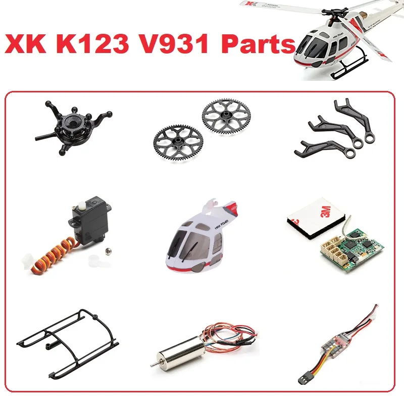 Wltoys-XK-K123-V931-RC-Helicopter-Main-Motor-Canopy-Rotor-Head-Blade ...