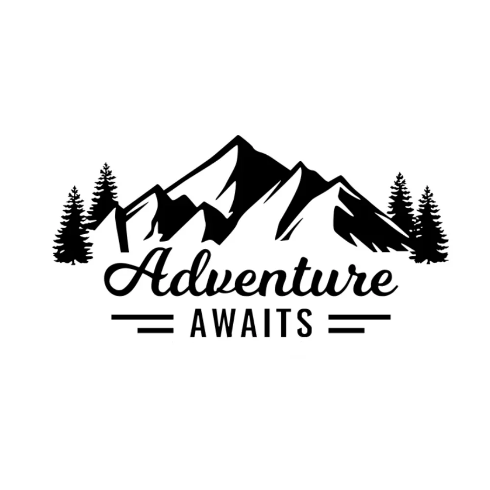 Car Mountain Adventure Awaits Sticker Van Camper Decal Vinyl Cover Auto Truck SUV Campers RV Van Window Decoration Car Sticker
