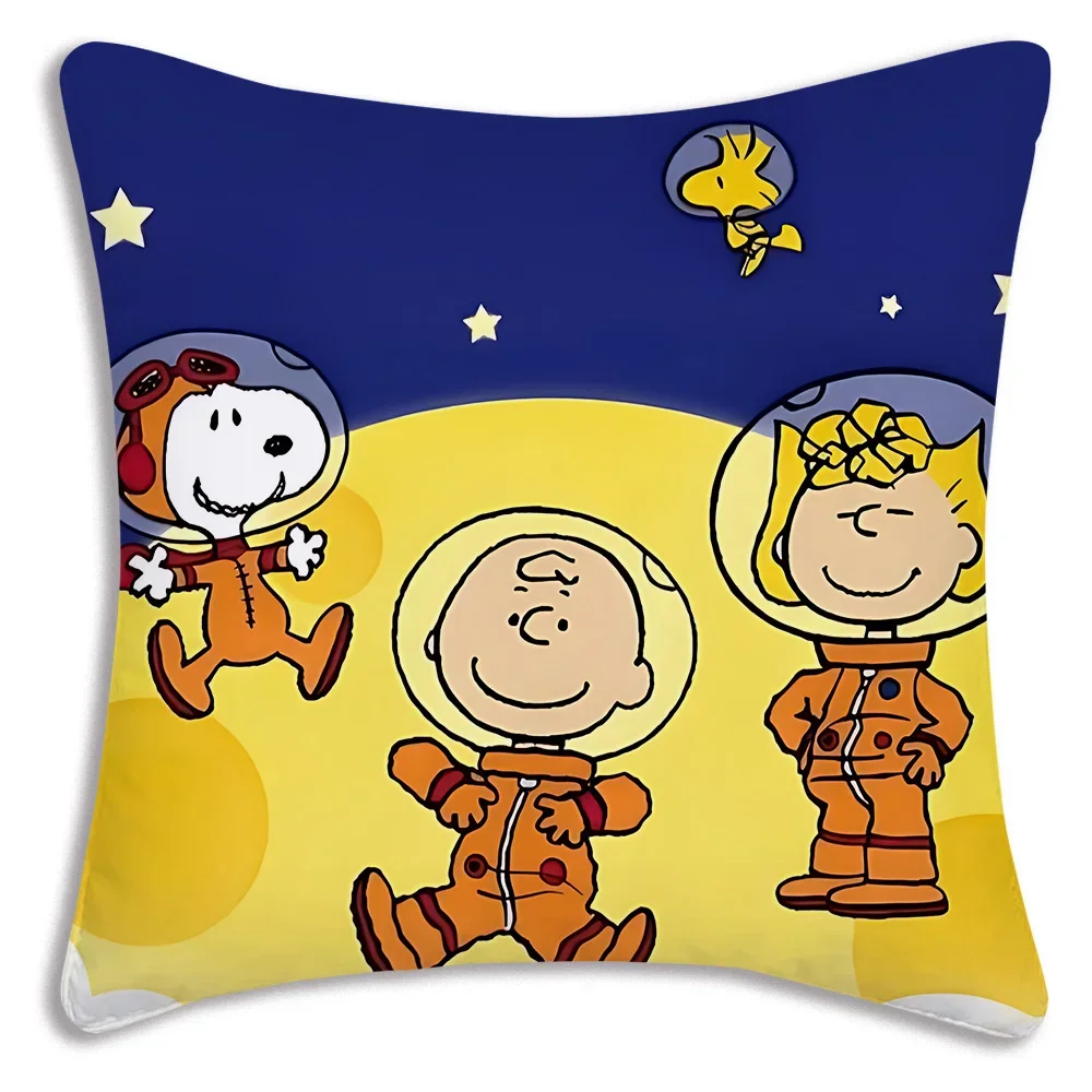 Funny Cartoon Snoopys Pillow Covers Cartoon Sofa Decorative Home Double-sided Printing Short Plush Cute Cushion Cover
