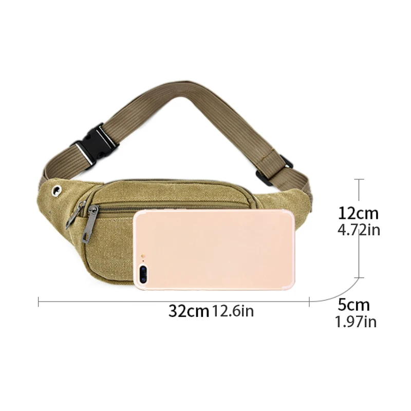Men's and women's adjustable waist bags with zipper closure, suitable for daily necessities and holiday outings, mini wallets
