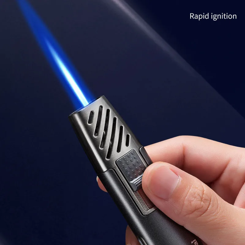 

Personalized Small Metal Windproof Turbine Gas Lighter Outdoor Barbecue Kitchen Cigar Large Fire Lighter Men's High end Gifts