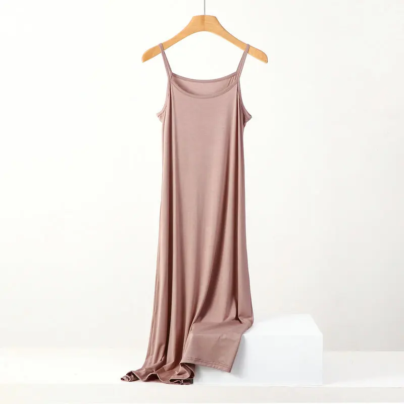 XL to 8XL Lengthen Modal Dress Large size Spaghetti strap bottoming dresses Halter sundress Camisoles slips Inner Petticoat 4