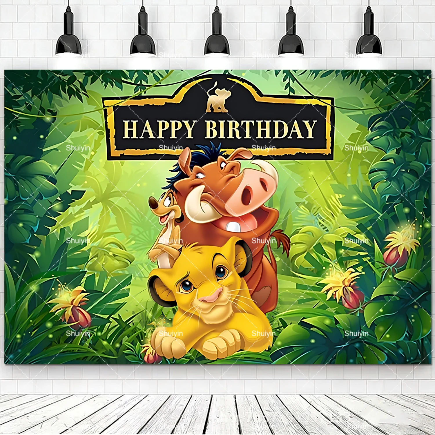Lion King Cartoon Party Decoration Banner for Children's Birthday & Baby Baptism