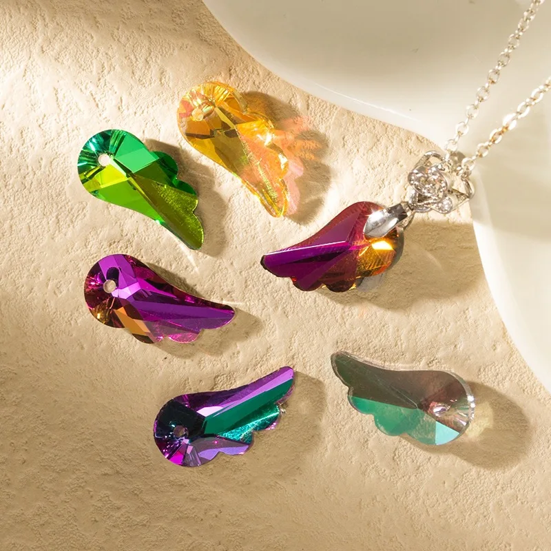

12 Winged Pendant Handmade DIY Accessories Straight Hole Bracelet Artificial Crystal Necklace Bracelet Accessories Colgante
