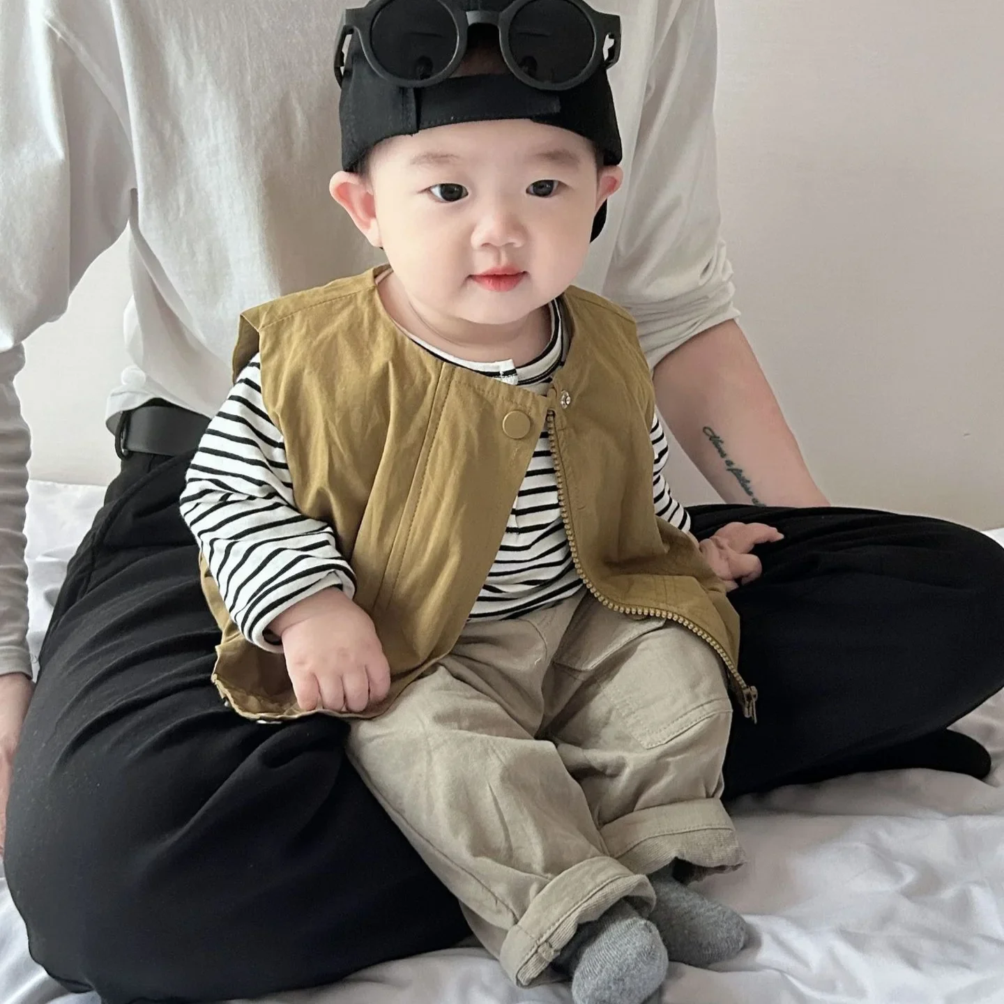 Baby Boys' Vest Kids Spring Outfit Korean Japanese Baby Clothes Outdoor Wear Boys' Vest Street Versatile Top