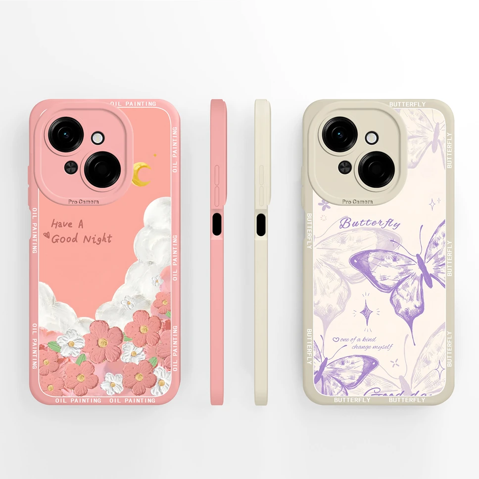 Pretty Butterfly Soft Liquid Silicone Bumper Phone Case - High Quality Shell