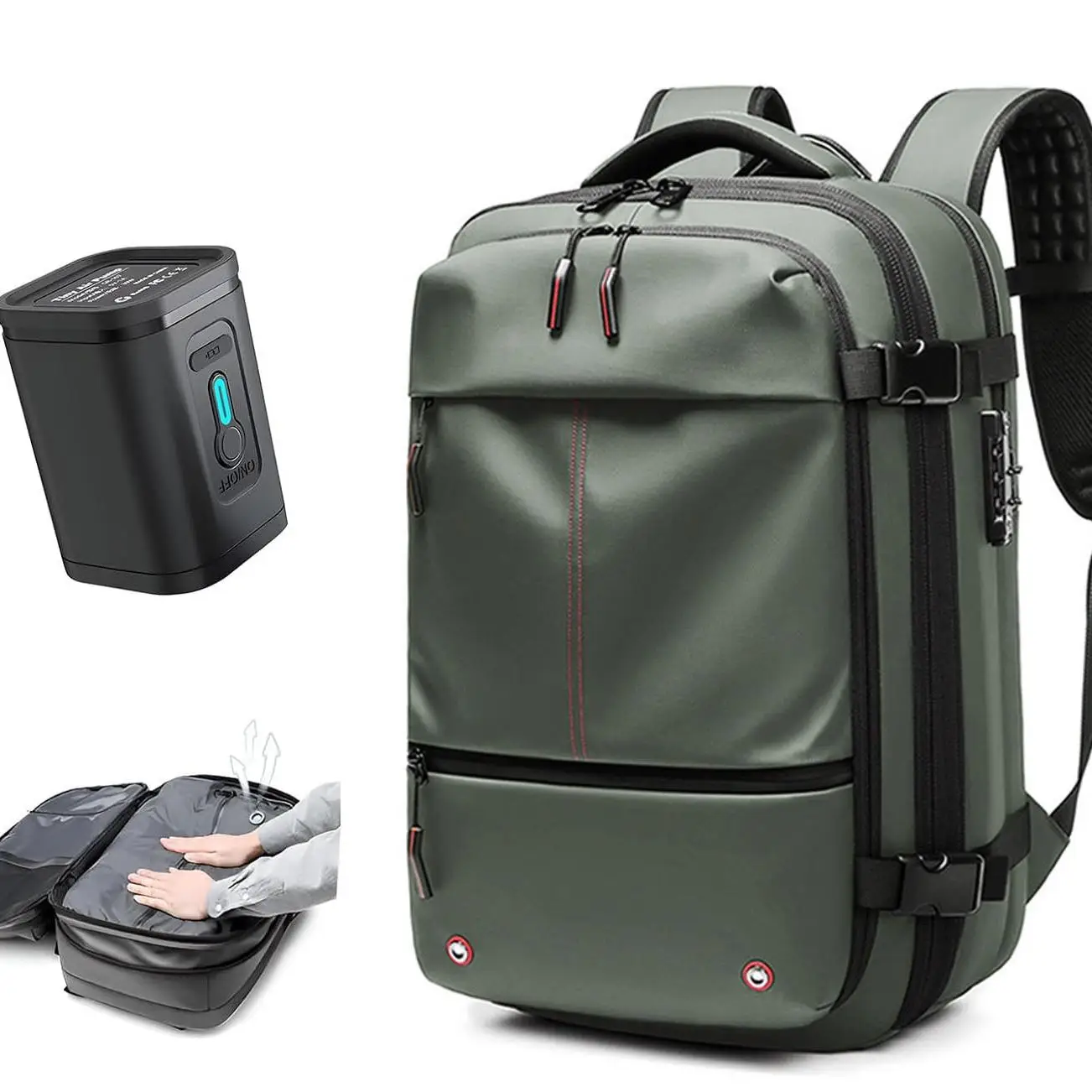 未使用　AIRBACK バックパック　ブラック　圧縮ポンプカバー付 未使用 AIRBACK バックパック ブラック 圧縮ポンプカバー付