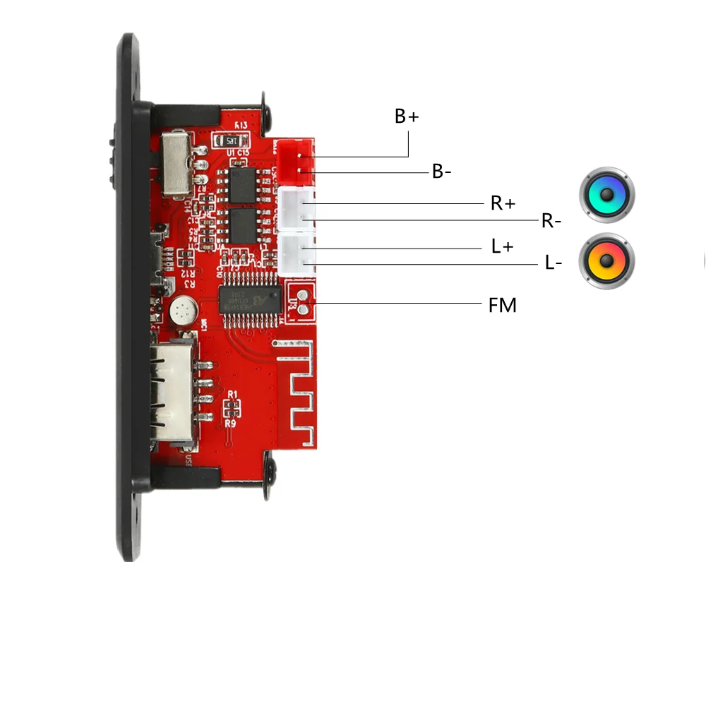 120W / 6W Amplifier DC 5V-24V MP3 Decoder Board 2*60W MP3 Player Bluetooth V5.0 USB Module FM AUX Radio Recording For Speaker