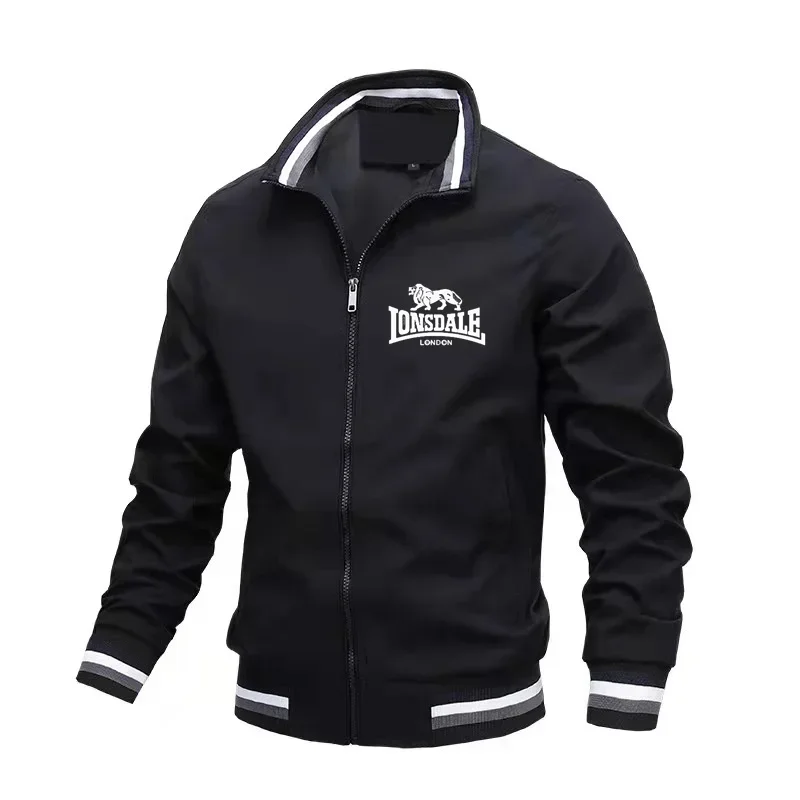 2024 new spring men's outdoor zip collar, fashion, baseball shirt, casual, sports, camping, comfortable classic jacket for men