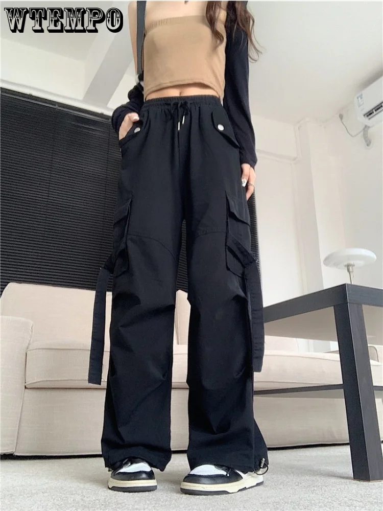 

WTEMPO Women Wide Leg Pants Streetwear Y2K Korean Version Harajuku Casual Fashion Large Size Joggers Trousers Clothes Wholesale