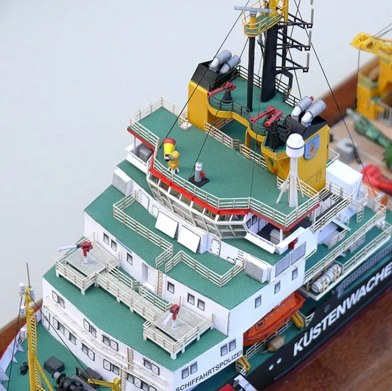 1:250 Germany Mellum Marine Police pollution monitoring ship paper model Ship model Hand-assembled DIY decorations
