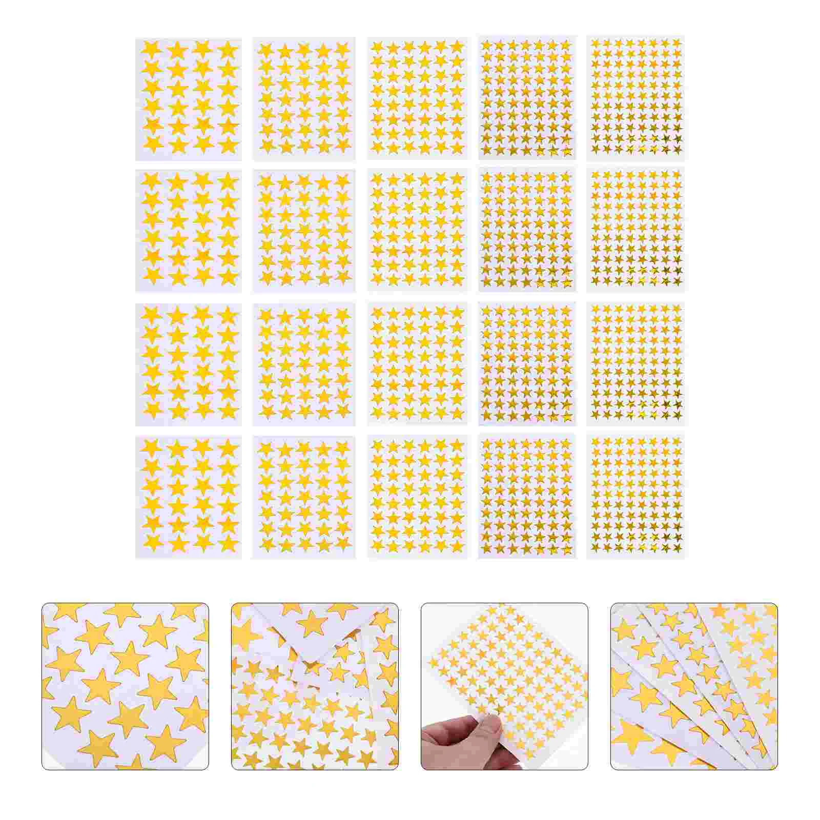 

50 Sheets Star Stickers Aesthetic for Scrapbooking Gold Decor Nail Delicate