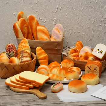 가짜 빵 장식품 크로와상 바게트 케이크 베이커리 홈 주방 장식 장난감 빵, 인공 시뮬레이션 모델 사진 소품, 1 개