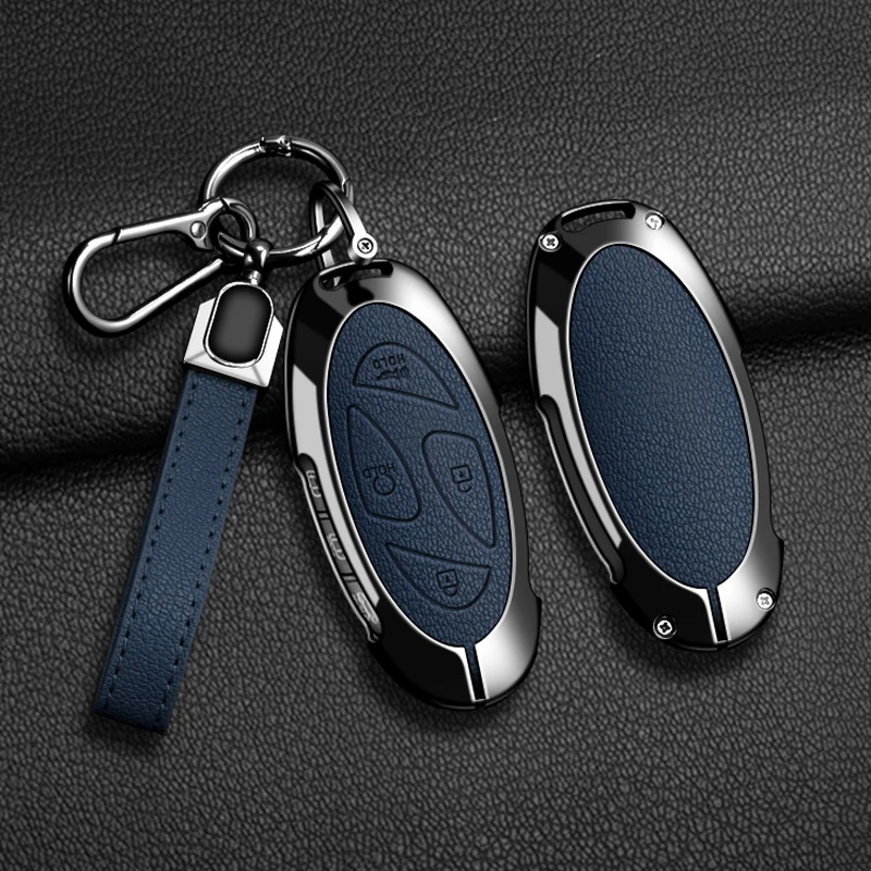 5 7 أزرار سبائك الزنك الجلود غطاء مفتاح السيارة لشركة هيونداي كونا Ev Grandeur GN7 أيونيك 6 سيارة المفاتيح واقية