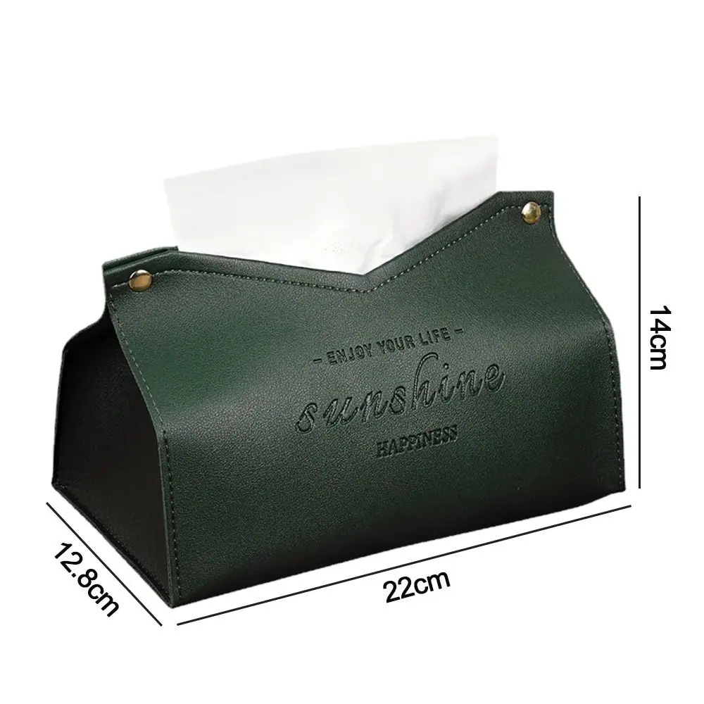 Tissue box Leather Tissue Case Napkin Holder Storage Container Car Solid color minimalist Home Living Room Decoration