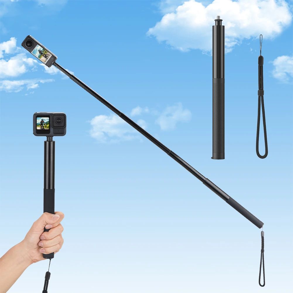 Adjustable Extension Pole 1/4 Inch Screw Invisible Selfie Stick Lightweight Extended Monopod for Panoramic Camera Action Camera
