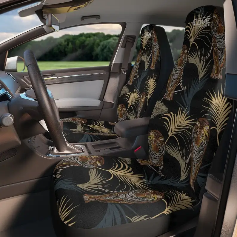 

Tiger and Tropical Palm Leaves Car Seat Covers