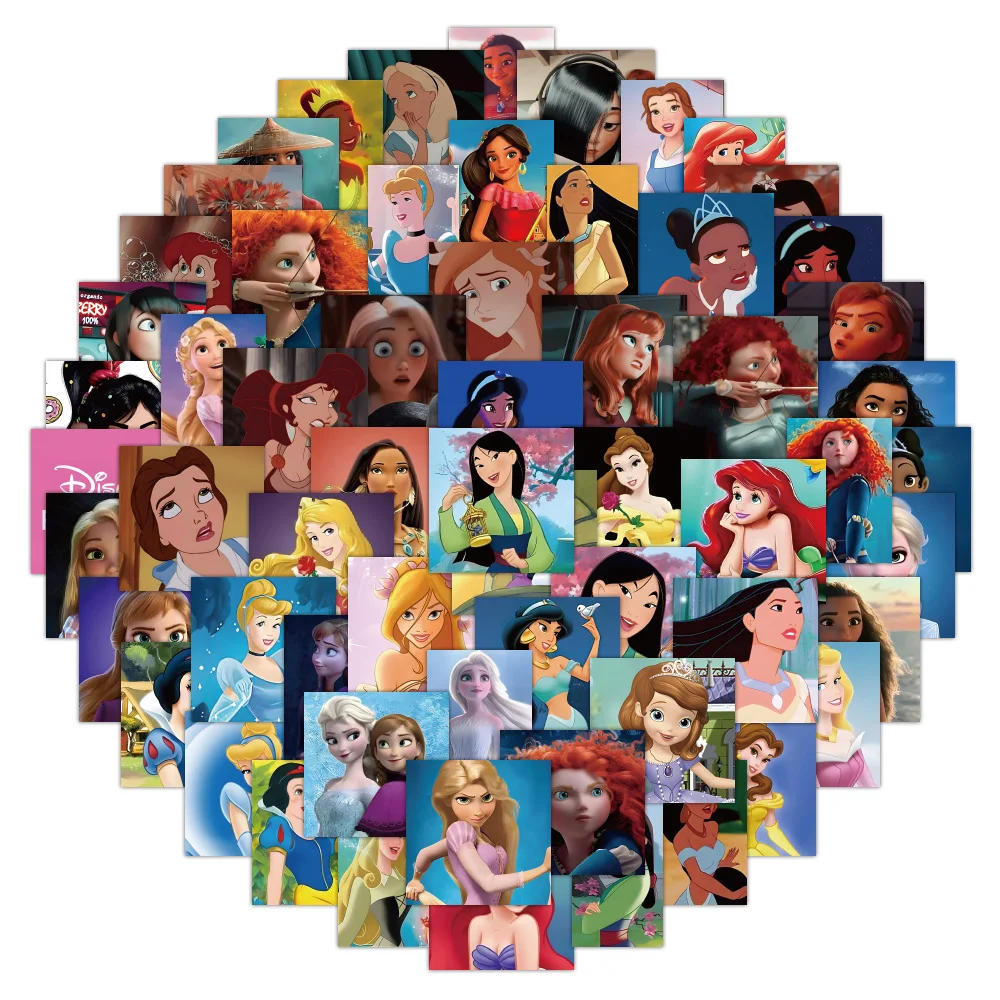 

10/30/50pcs Mix Disney Princess Stickers Cartoon Snow White Frozen Anime Decals DIY Laptop Guitar Phone Kids Cute Sticker Toys
