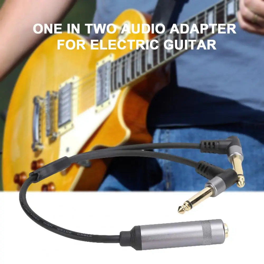 

Audio Cable High Speed Scratch-resistant Clear Sound Quick Transmit 6.35mm Stereo Female to Dual Adapter Cable