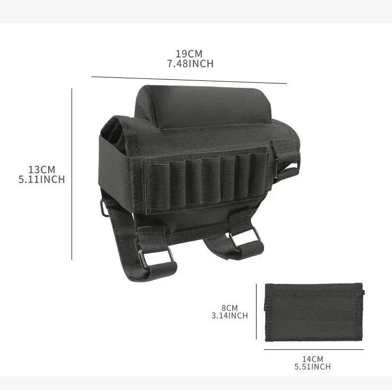 Aufbewahrungstasche für den Außenbereich, Gewehr, Wangenpolster, Riser-Shell-Beutel, Jagdzubehör, Gewehrmaterial, Aufbewahrungstasche für Bullet Magazine – Detail 1