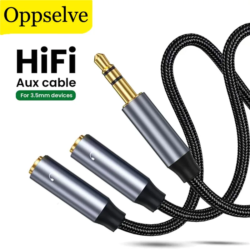 

Universal 3.5mm Jack Microphone Headset Audio Y Splitter Male To 2 Female Extension Cable Headphone Mic Aux Converter For Laptop
