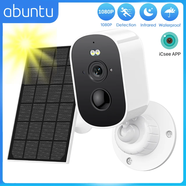 Caméra WiFi 1080P solaire extérieure sans fil alimentée par batterie balle caméra de sécurité PIR alarme de mouvement stockage en nuage Audio bidirectionnel 1