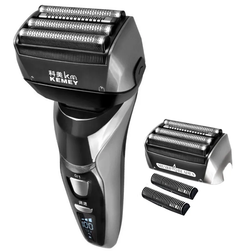 Kemei 4 Blade Nat Droog Elektrisch Scheerapparaat Voor Mannen Baard