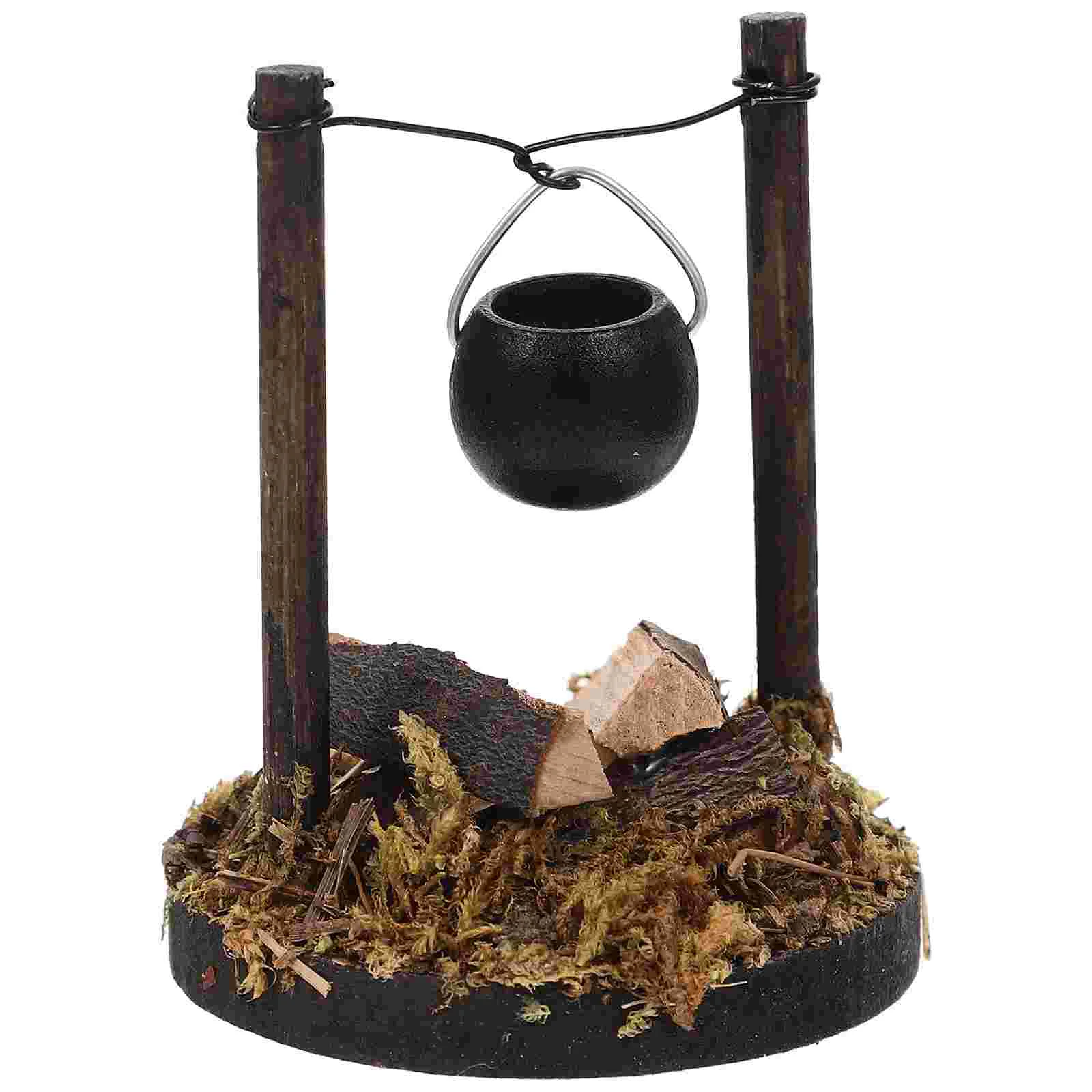 

Toy Stove Pretend Food Firewood Hanging Dollhouse Kitchen Decoration Fairy Gardens Camping
