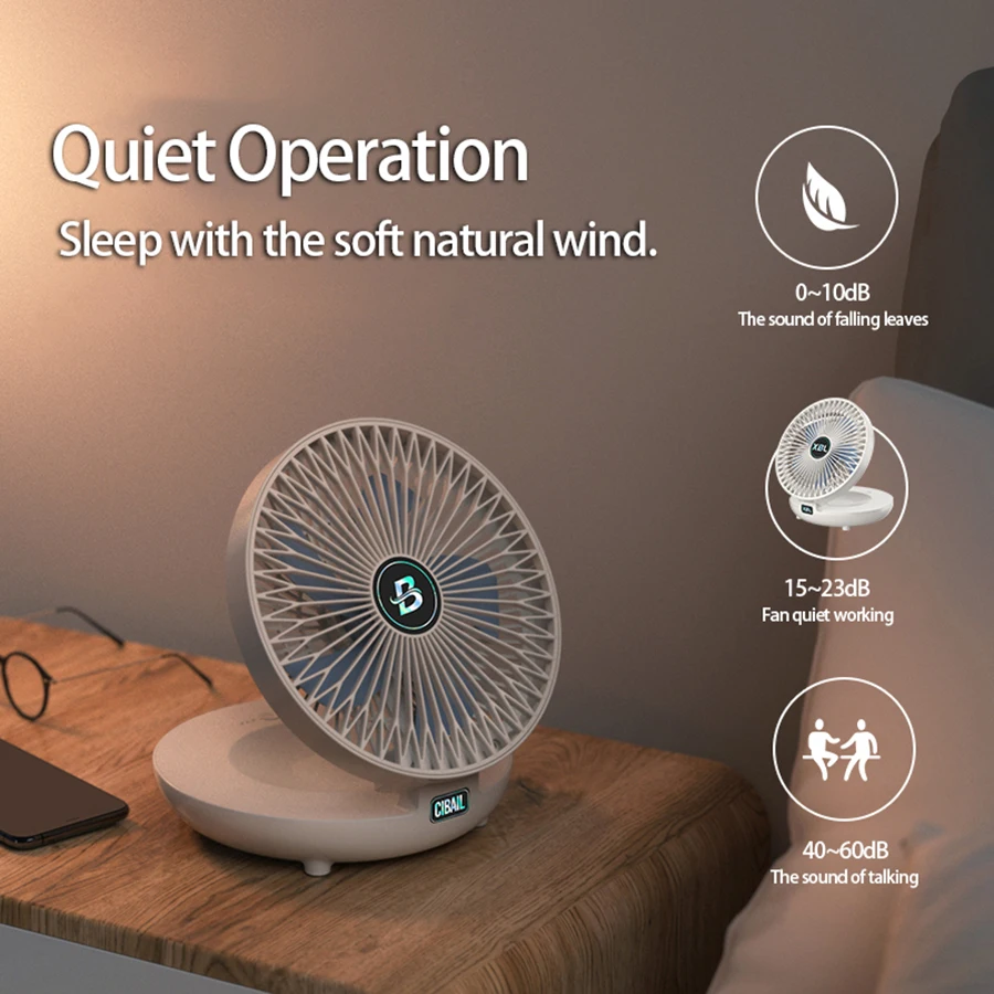 2024 Best Sellers 2IN1 Folding Desktop Fan Portable Air Conditioner Wall Mounted Fan Rechargeable With 3 Gears for Home Office 5