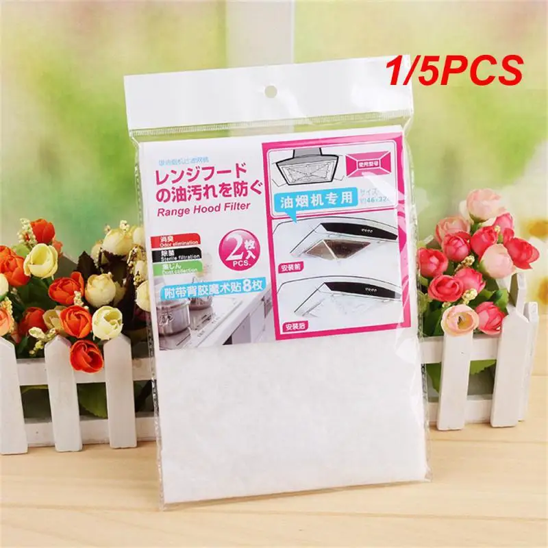 1/5PCS Oil-proof Filter Range Hood Anti-oil Filter Household Kitchen Accessories Oil-absorbing Cotton Quick Cleaning Kitchen
