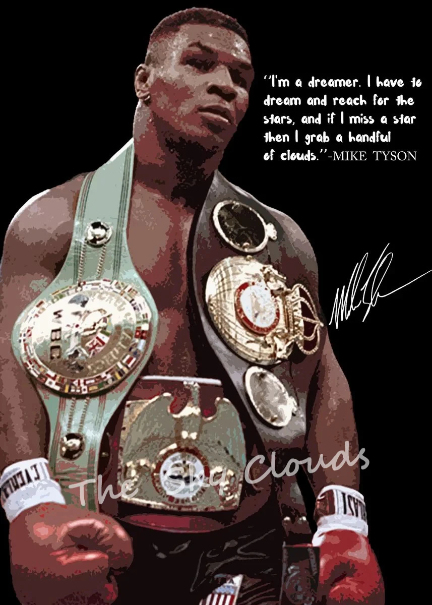 Mike Tyson Leinwand Poster 30x45cm | Ungerahmte Wandkunst Für Zimmerdeko | Boxer Motiv