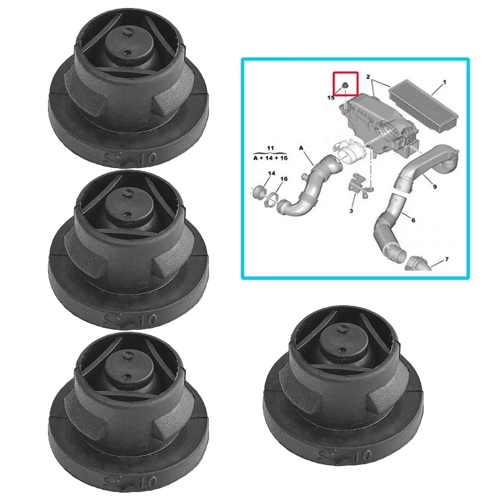 Engine Cover Cushion 1/3/4PCS Car Engine Covers Rubber Mat 1.6 HDI Diesel 1422A3 1422.A3 Engine Cover Trim Rubber Mounting Grommet Bung Absorber