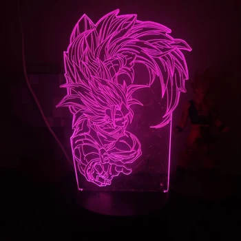 Veilleuse LED 3D avec télécommande, lampe de table, Anime Goku Vegeta Dragon Ball Z, Super Saisuperb, 7/16 couleurs, Goku Jiren Broly, cadeau 15