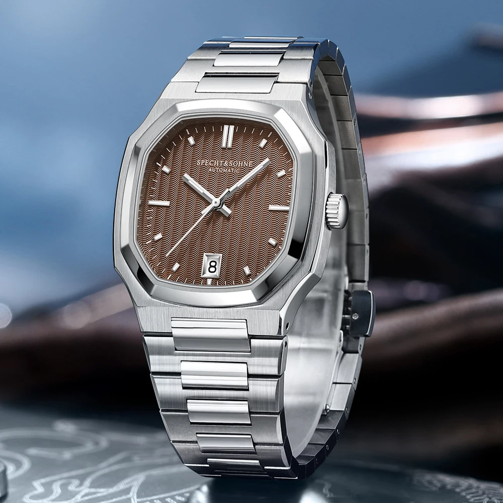 Mechanical Watch Specht&Sohne Watch 38MM Automatic Watches for Men Japan NH35 Movt Sapphire Crystal Stainless Steel 50M Waterproof