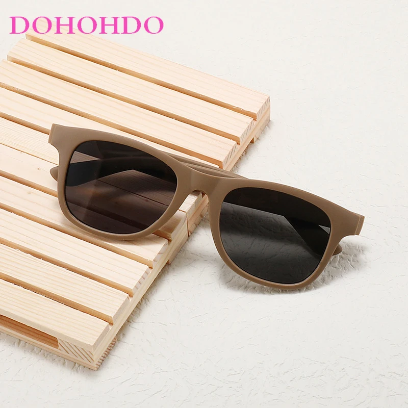 

DOHOHDO Kids Square Polarized Sunglasses Durable Soft TPEE Material Frame Matte Colorful UV400 Protection Eyewear For Girls Boys