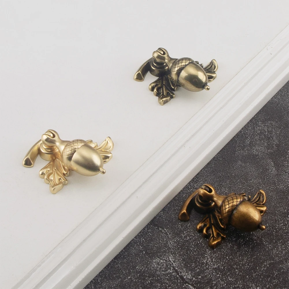 Drawer Knob Bronze Knob Acorn Handle Bronze Easy Installation Wide Application Zinc Alloy Bedside Cabinet Drawer