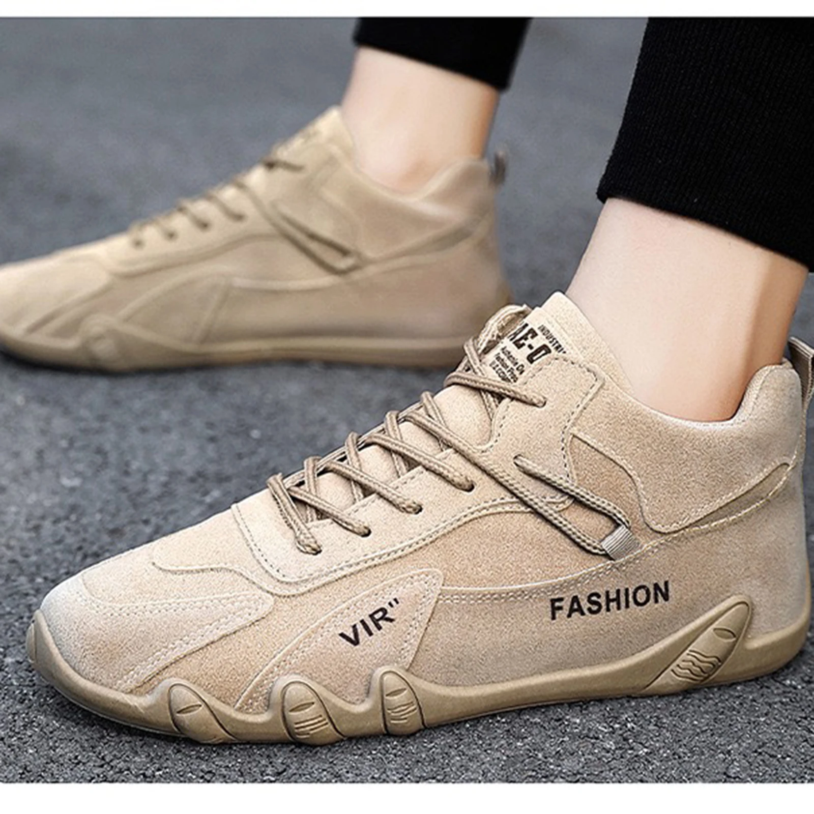 

Shoes Man Casual Foot Wear Flat With Canvas Plush Inside Warm Lace-up Winter Ankle Strap Rubber Outsole Sneaker Hand Made 2024