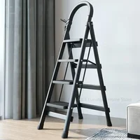 Non-slip Home Step Ladders Multi-functional Thickened Steel Pipe Shrinking Step Stools Climbing Stairs Indoor Folding Ladder ZZ