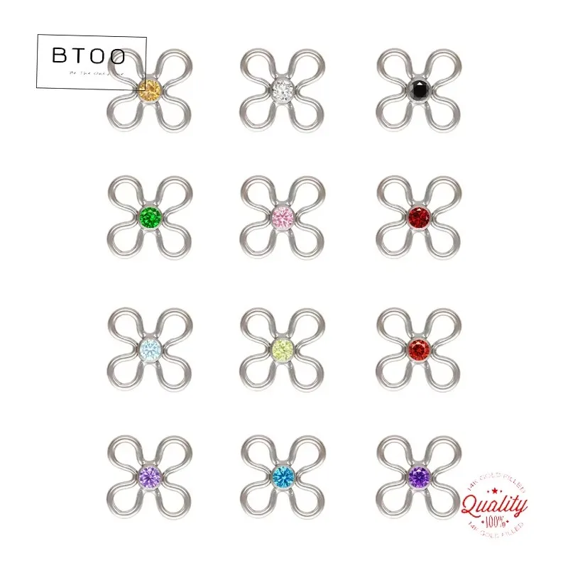 925 Sterling Silber 8mm Blumen-Charm Zirkon Silber Tropfenanhänger für Schmuckherstellung DIY Schmuckzubehör Schmuckkomponenten