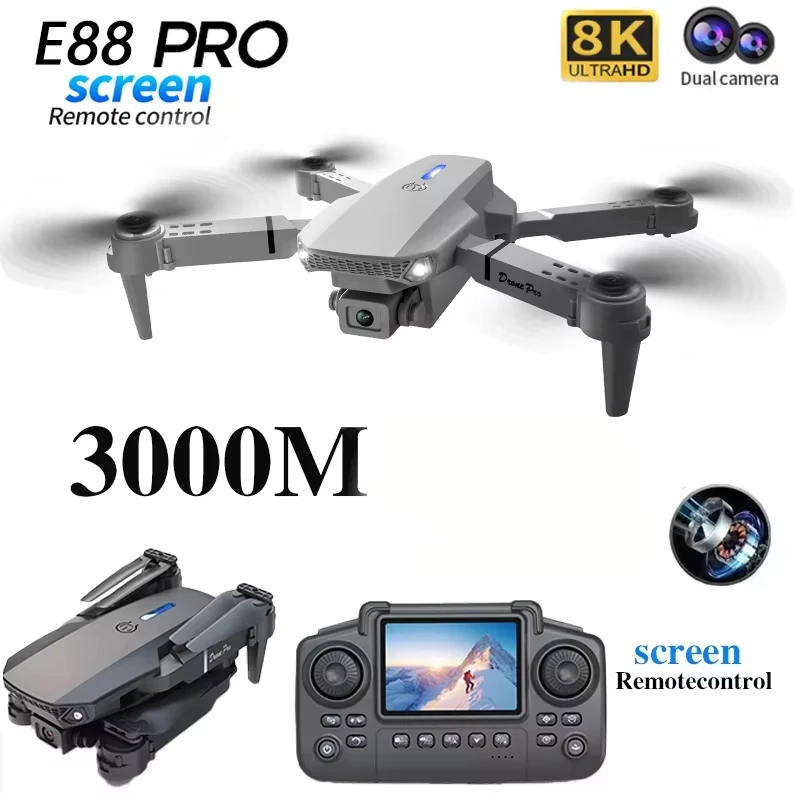 Drone de course FPV professionnel en vol, avec caméra HD et châssis aérodynamique.